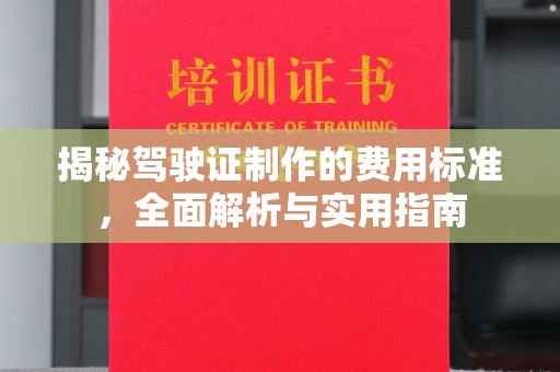 涡阳揭秘驾驶证制作的费用标准，全面解析与实用指南