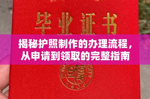 涡阳揭秘护照制作的办理流程，从申请到领取的完整指南