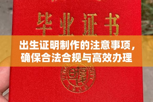 涡阳出生证明制作的注意事项，确保合法合规与高效办理